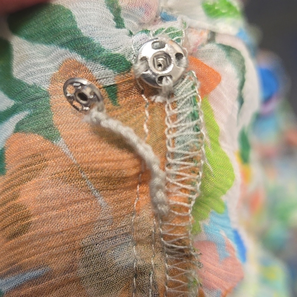 Johnny Was-FLAWED-Jade Margareta Silk Mini Dress in Wild Blooms-Size 'XL' - Picture 17 of 17